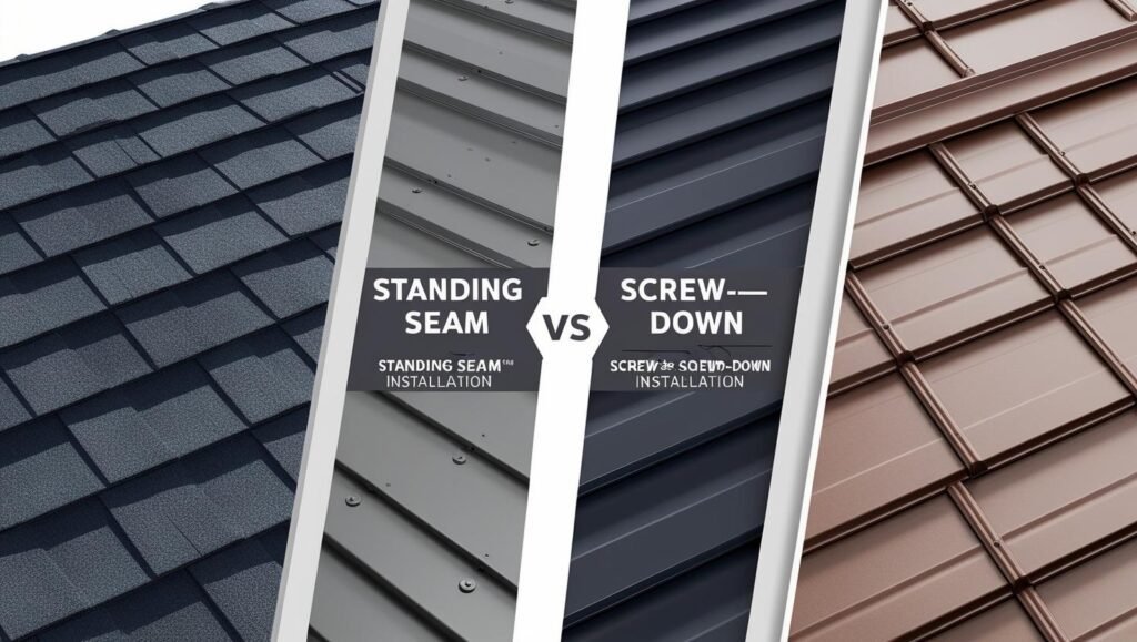 metal roofing standing seam vs screw