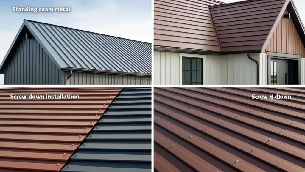 metal roofing standing seam vs screw 